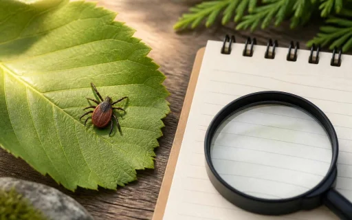 Generic tick silhouette illustration for a tick identification guide