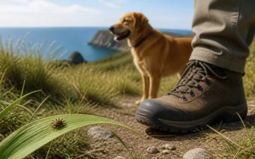 Gulf Coast tick identification guide with outdoor habitat context