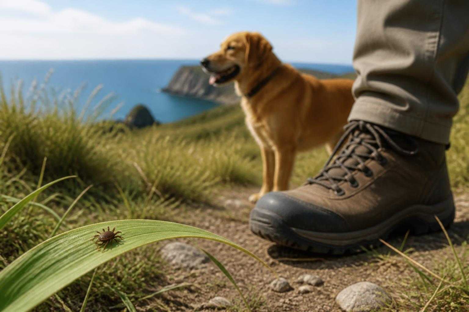 Gulf Coast tick identification guide with outdoor habitat context